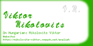 viktor mikolovits business card